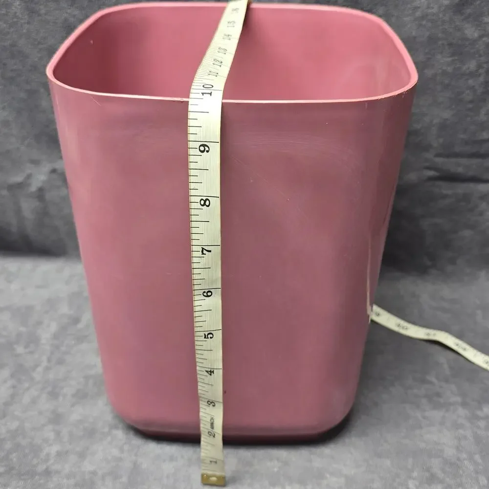 Vintage Aquetta Ware Blush Pink Small Square Plastic Trash Can